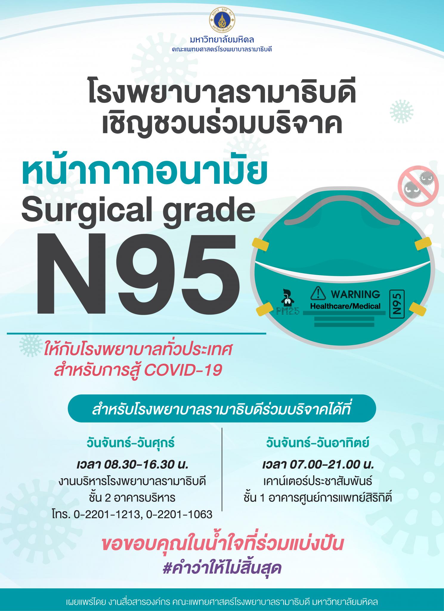 ช่วยหมอ ต่อชีวิต ผู้ป่วย COVID – 19 ร่วมส่งกำลังใจ สมทบทุนเครื่องมือแพทย์ให้กับ รพ. ทั้ง 5 แห่ง