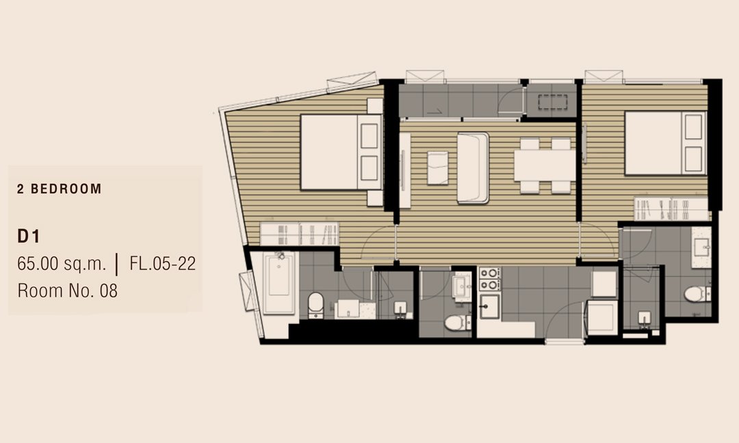 2 BEDROOM | D1 | 65.00 sq.m.