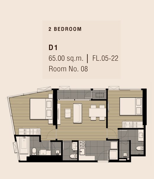 2 BEDROOM | D1 | 65.00 sq.m.